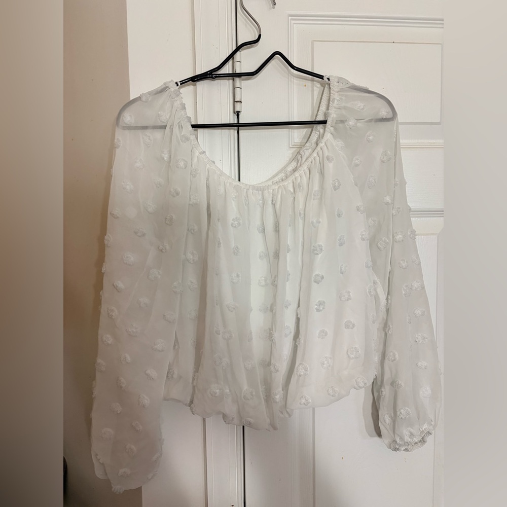 Miami White Textured Blouse Francesca’s